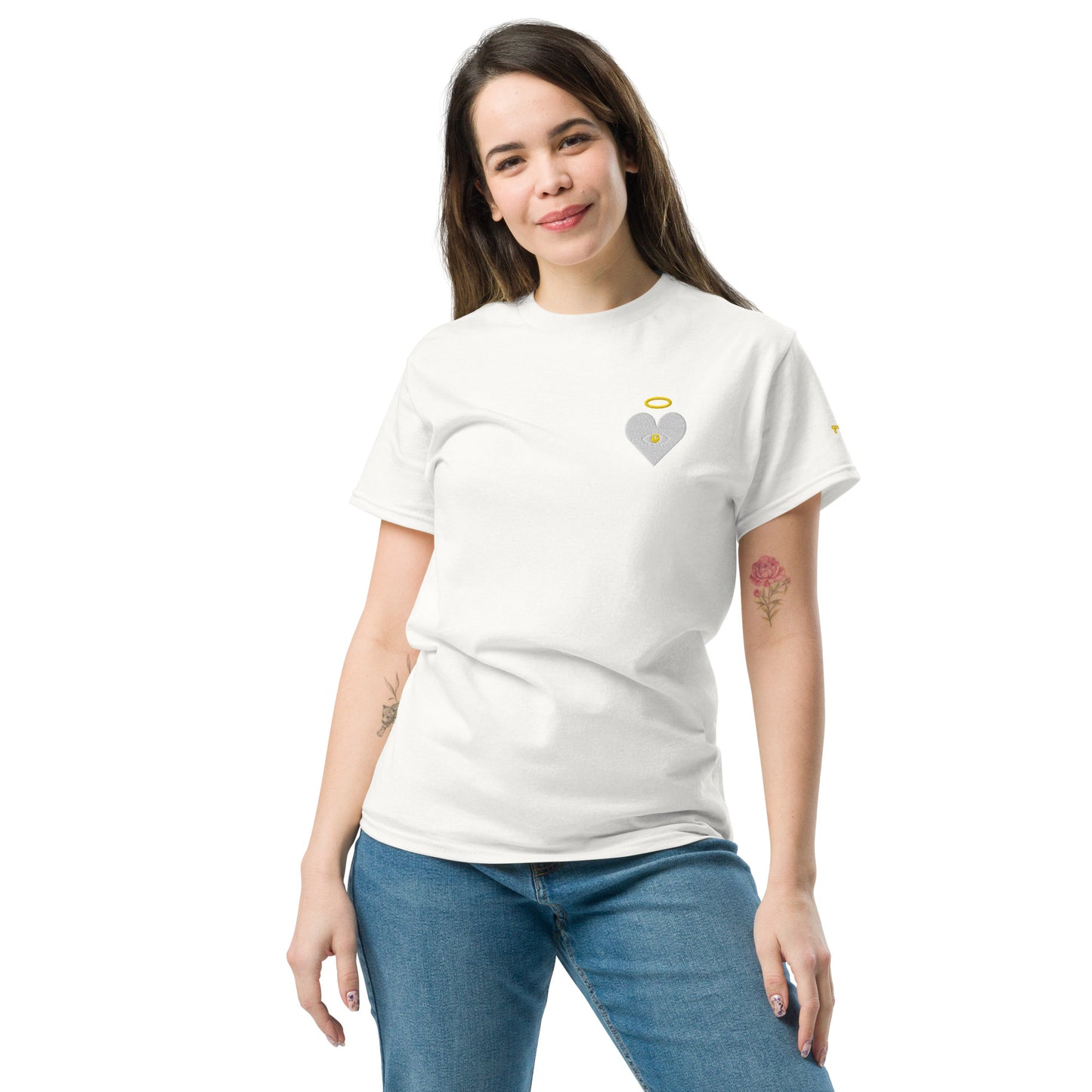 Protect Your Heart! Cloud x Gold Heart-Eye [Embroidered] Classic Tees