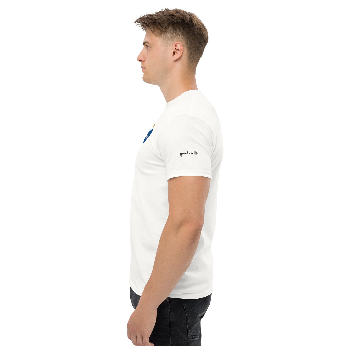 Protect Your Heart! Blue Heart-Eye [Embroidered] Classic Tees