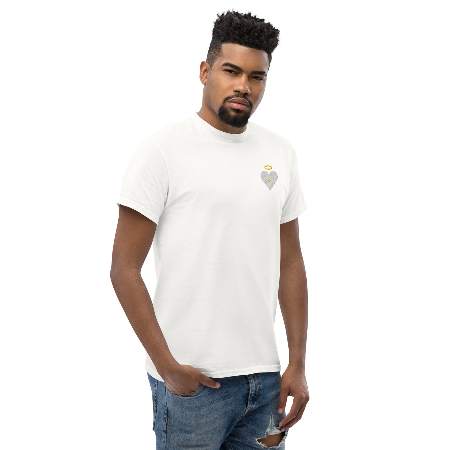 Protect Your Heart! Cloud x Gold Heart-Eye [Embroidered] Classic Tees