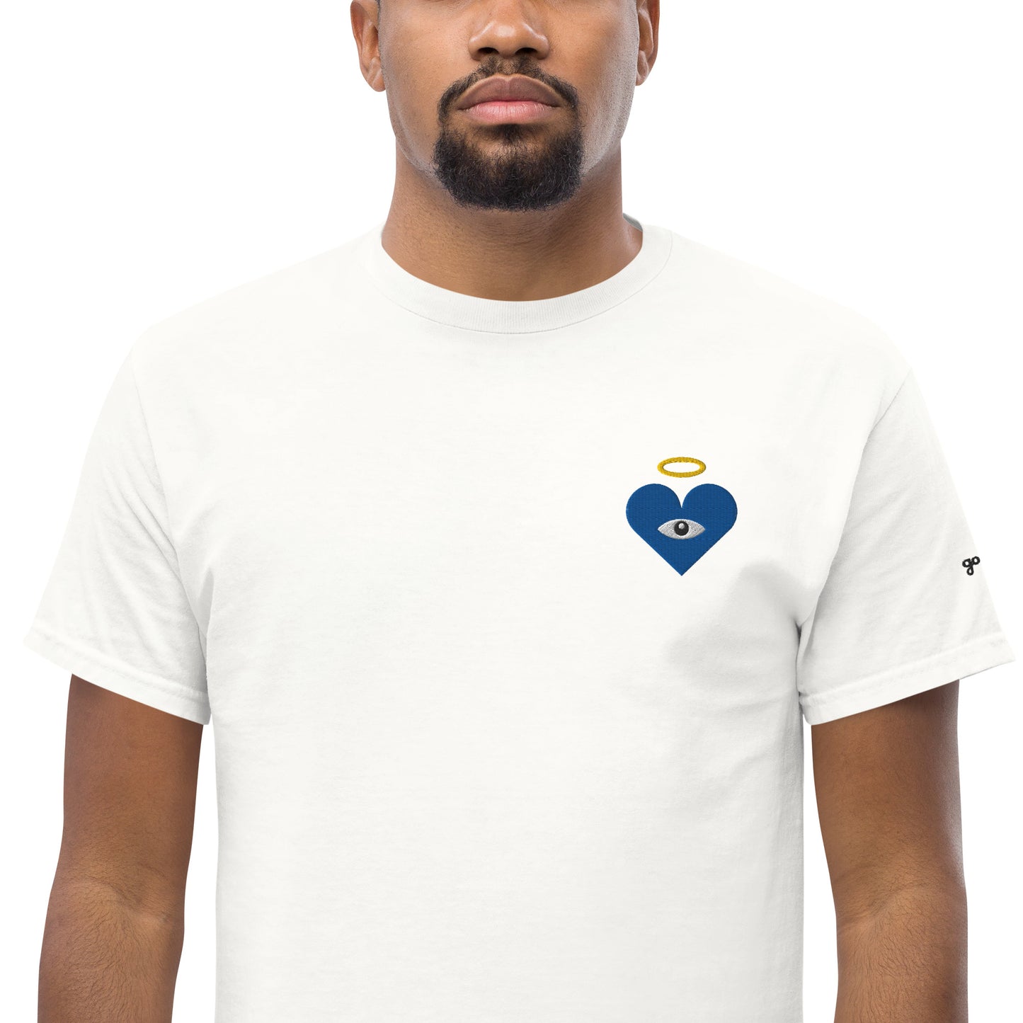 Protect Your Heart! Blue Heart-Eye [Embroidered] Classic Tees