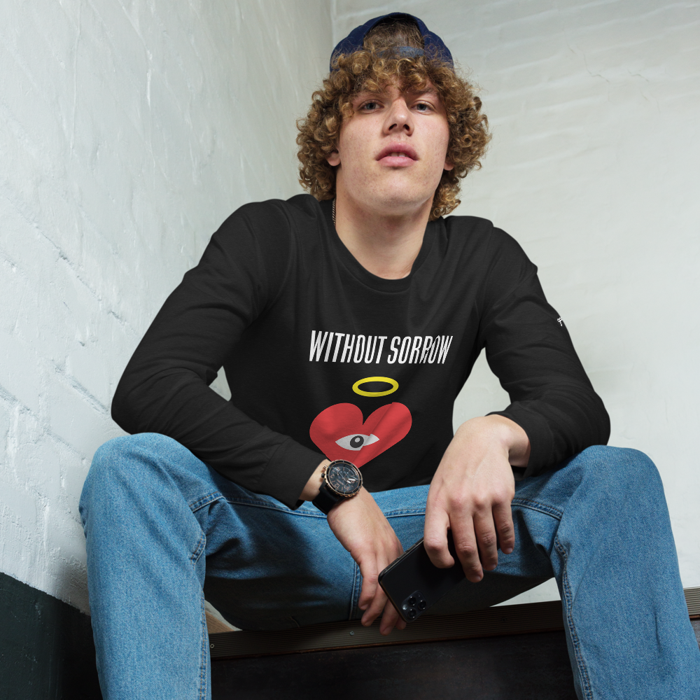 WITHOUT SORROW Red Heart-Eye Black Long Sleeve