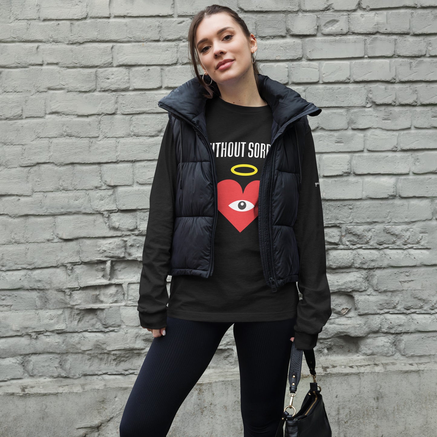 WITHOUT SORROW Red Heart-Eye Black Long Sleeve