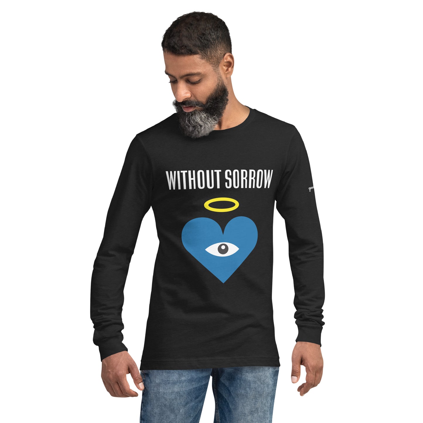 WITHOUT SORROW Blue Heart-Eye Black Long Sleeve