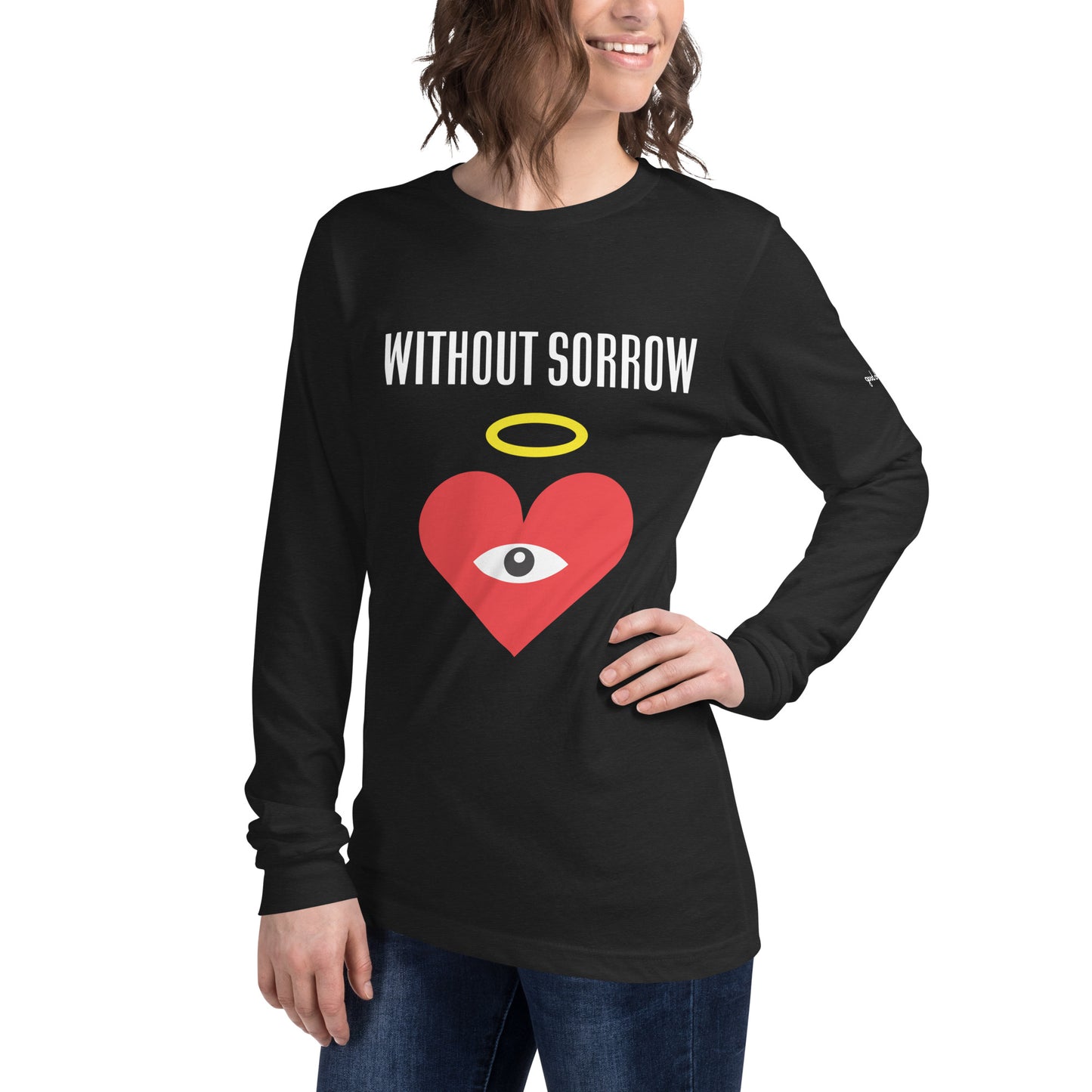 WITHOUT SORROW Red Heart-Eye Black Long Sleeve