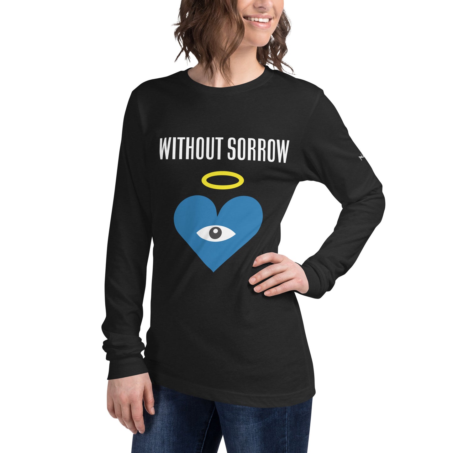 WITHOUT SORROW Blue Heart-Eye Black Long Sleeve