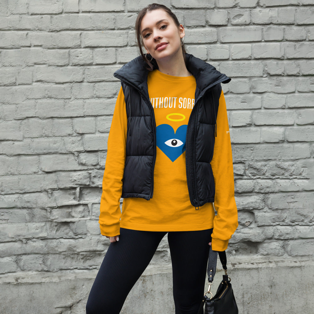 WITHOUT SORROW Blue Heart-Eye Gold Long Sleeve