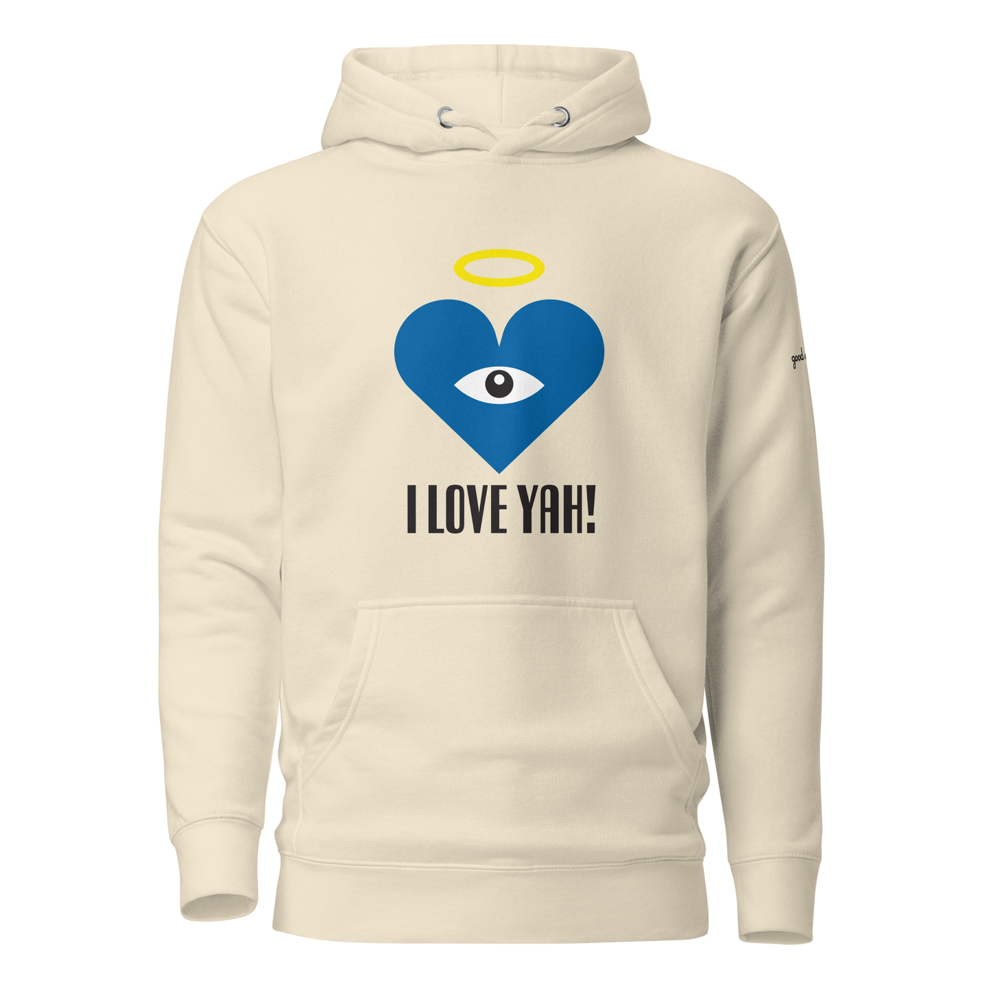I LOVE YAH! Blue Heart-Eye Unisex Hoodies