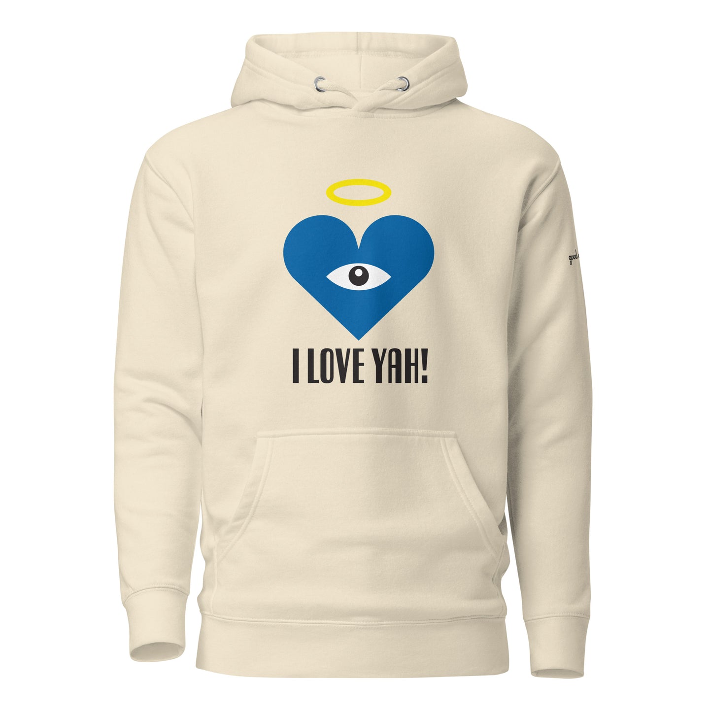 I LOVE YAH! Blue Heart-Eye Unisex Hoodies