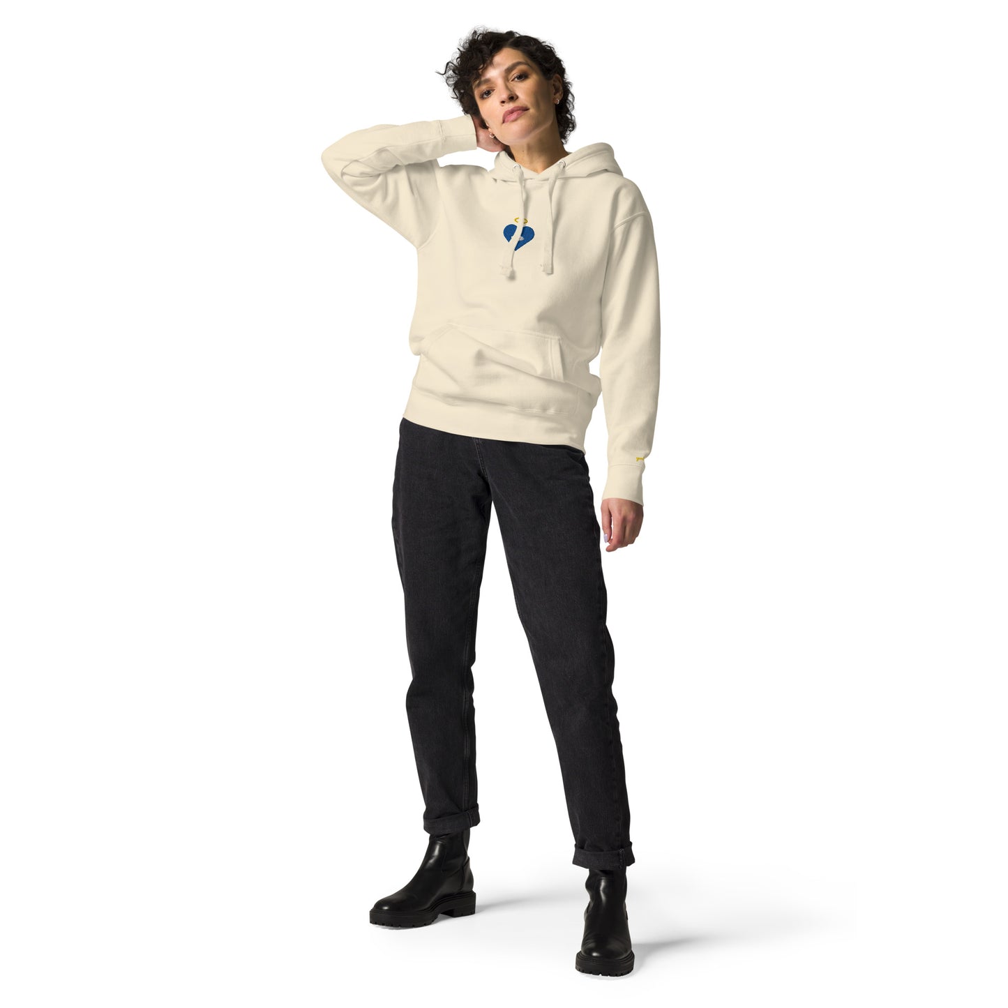 Blue Heart-Eye [Embroidered]  Unisex Hoodies