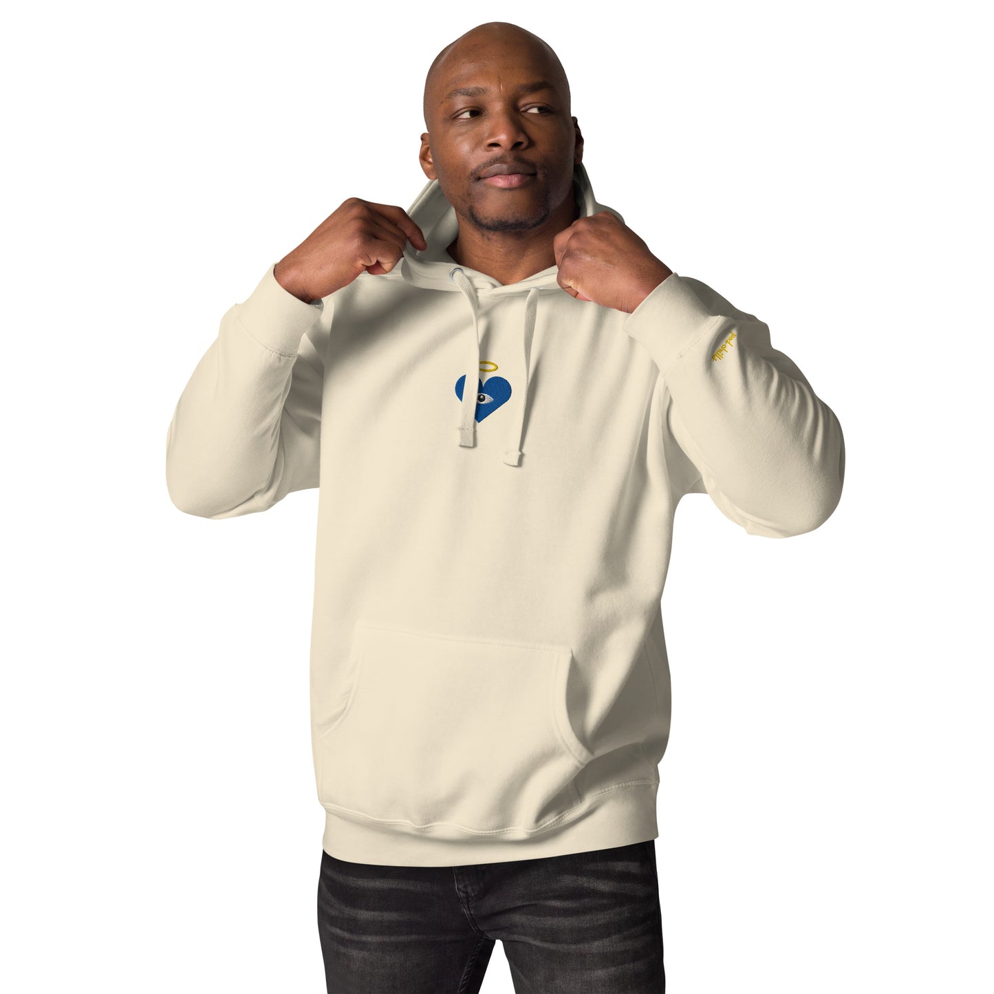 Blue Heart-Eye [Embroidered]  Unisex Hoodies