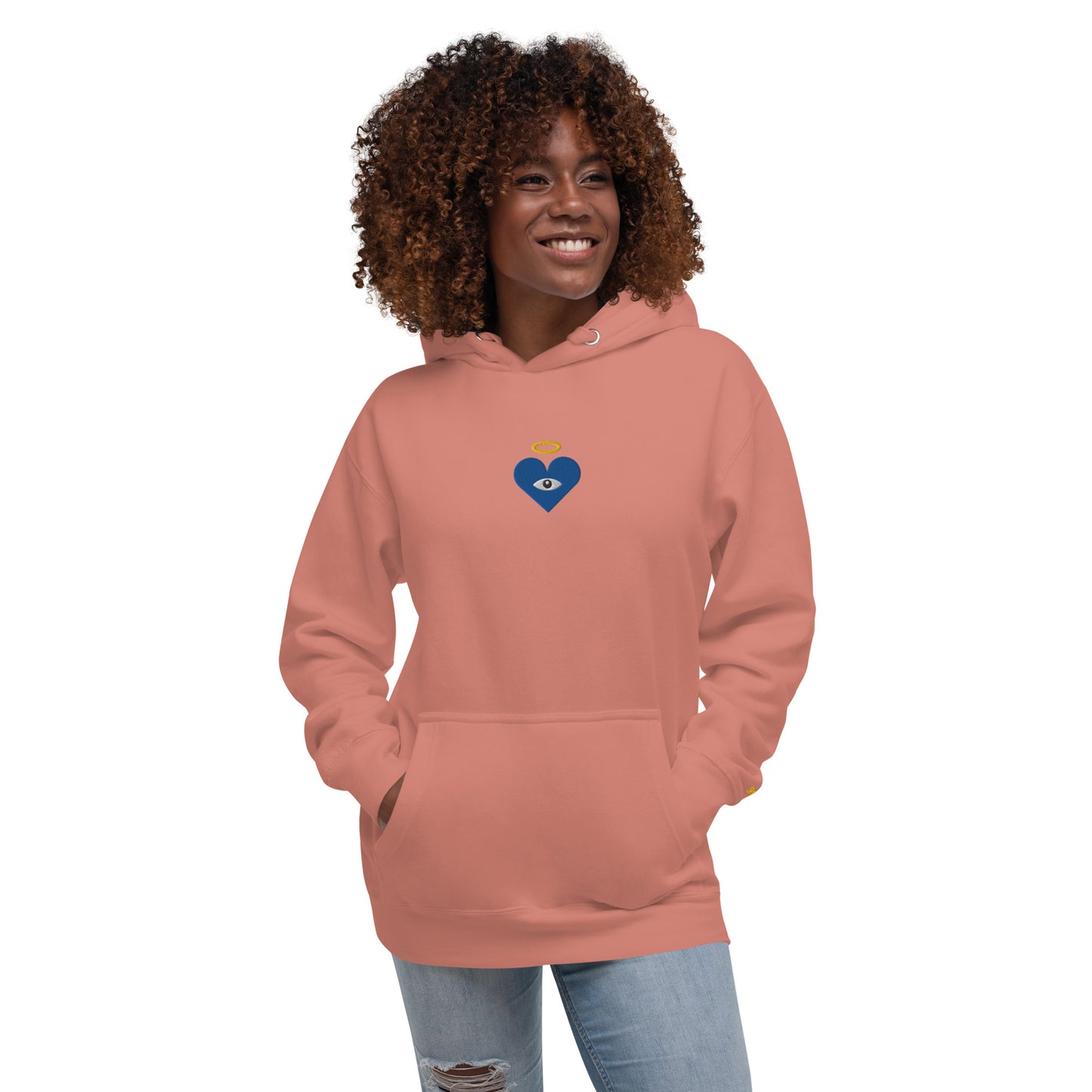 Blue Heart-Eye [Embroidered]  Unisex Hoodies
