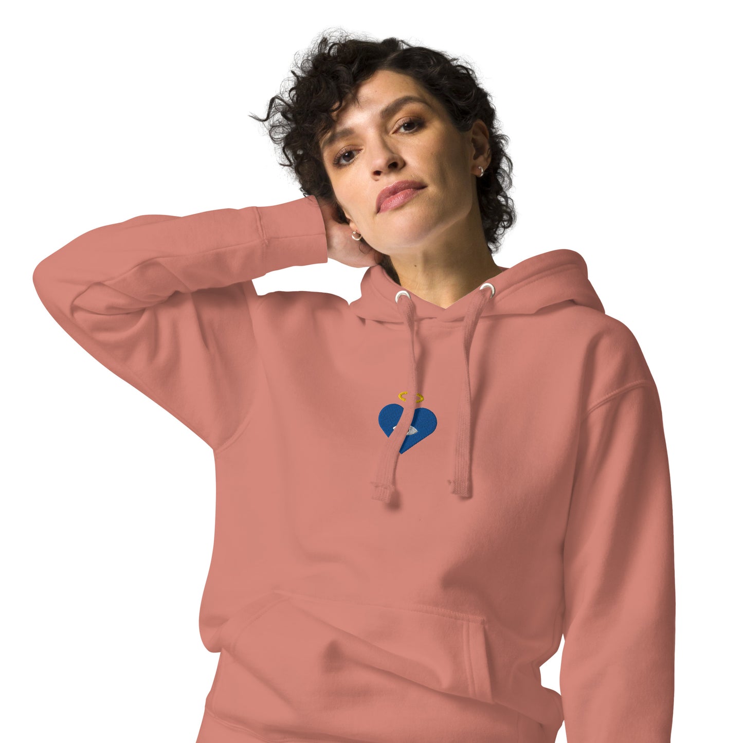 Blue Heart-Eye [Embroidered]  Unisex Hoodies