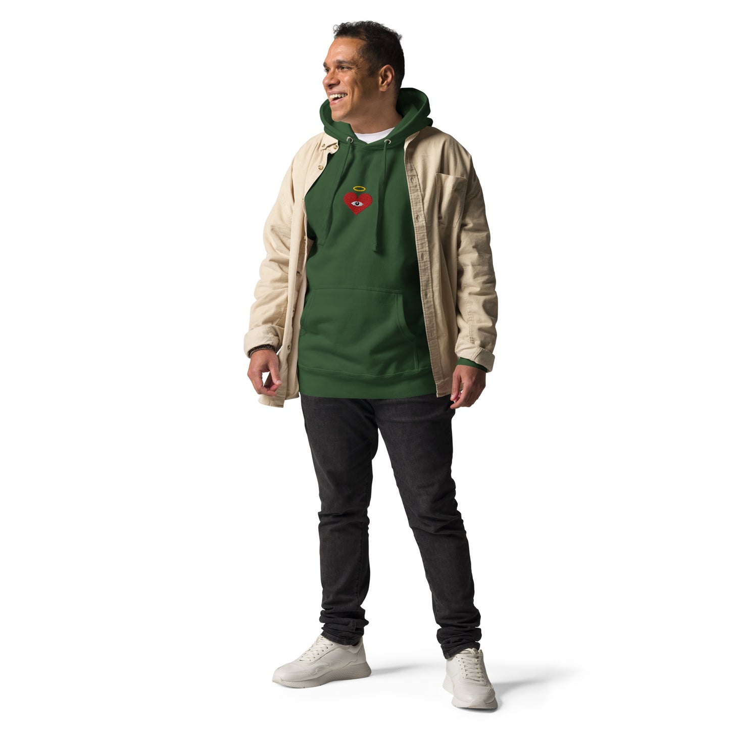 Red Heart-Eye [Embroidered]  Unisex Hoodies