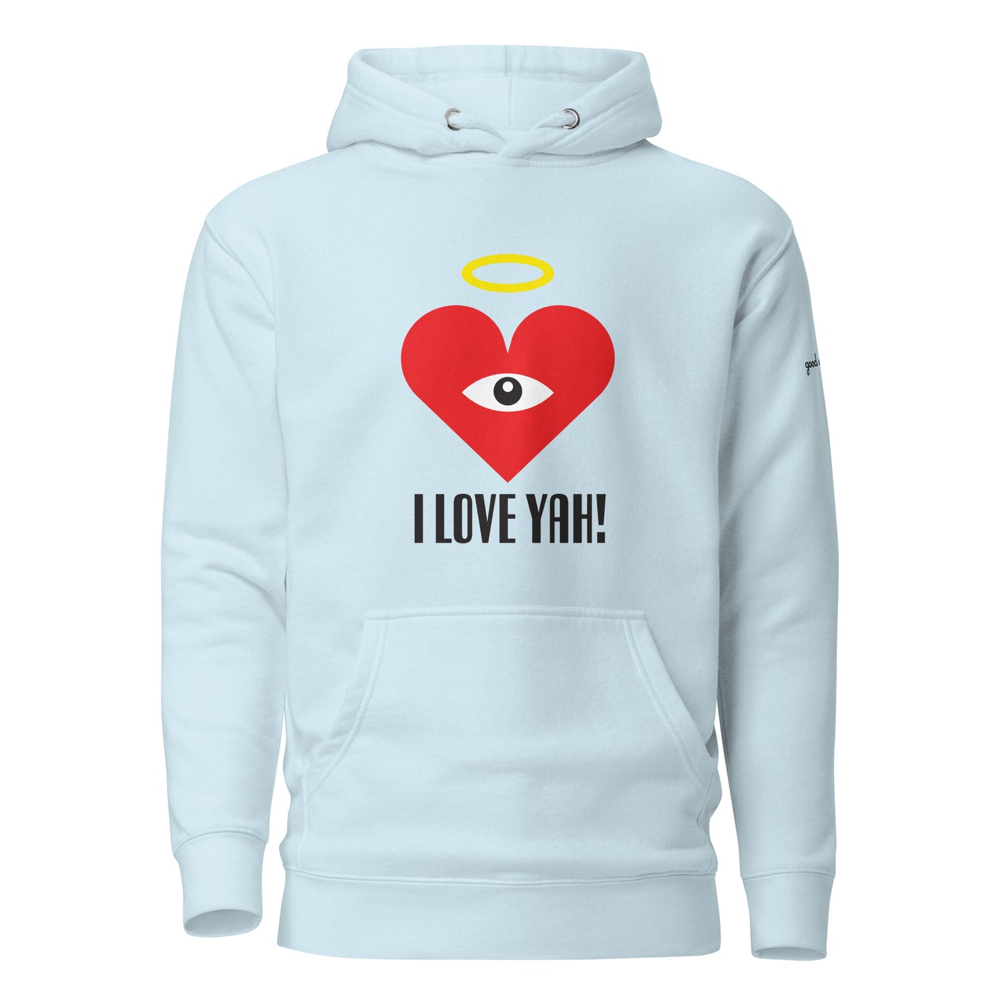 I LOVE YAH! Red Heart-Eye Unisex Hoodies