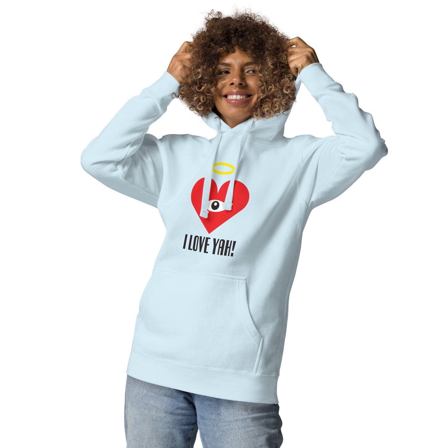 I LOVE YAH! Red Heart-Eye Unisex Hoodies