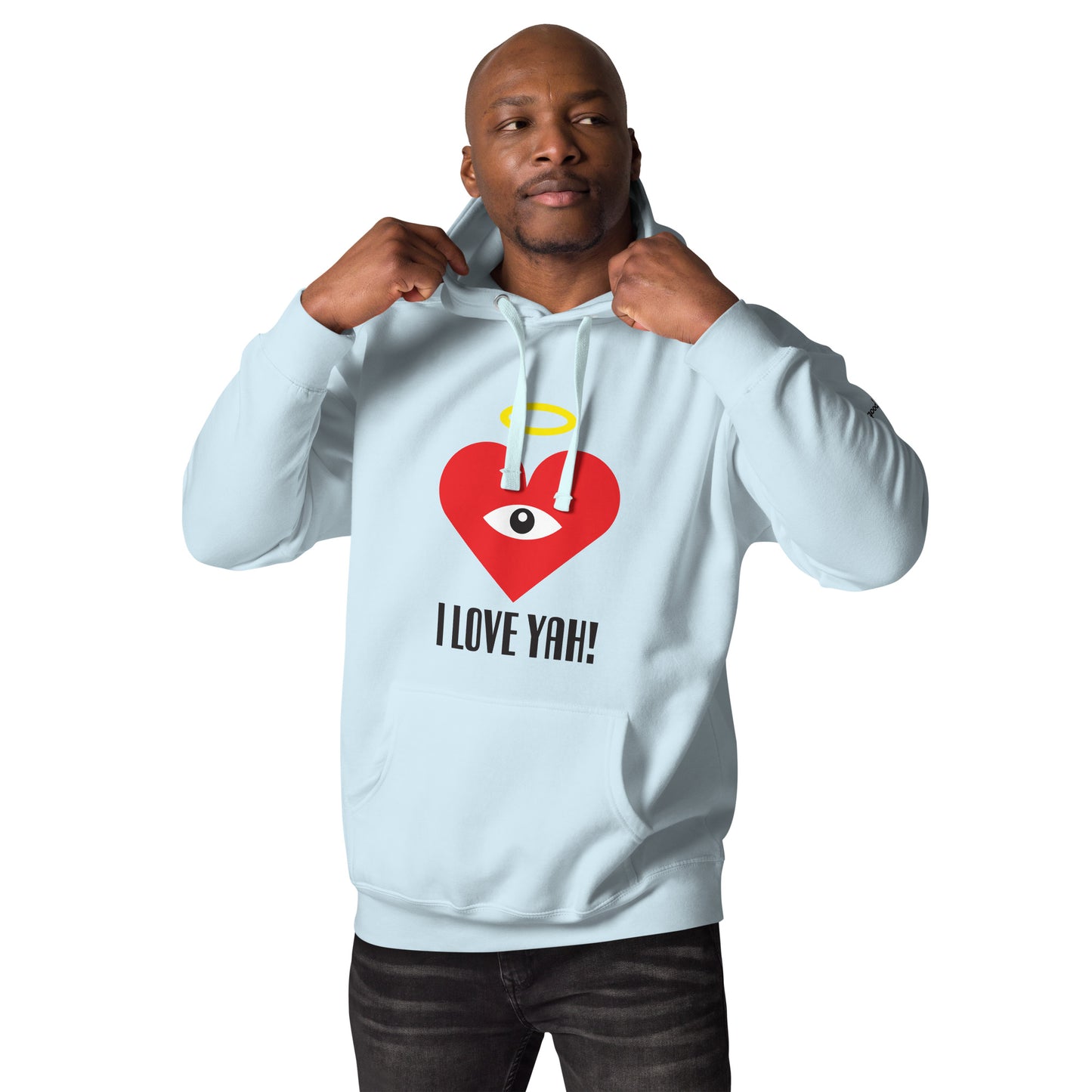 I LOVE YAH! Red Heart-Eye Unisex Hoodies