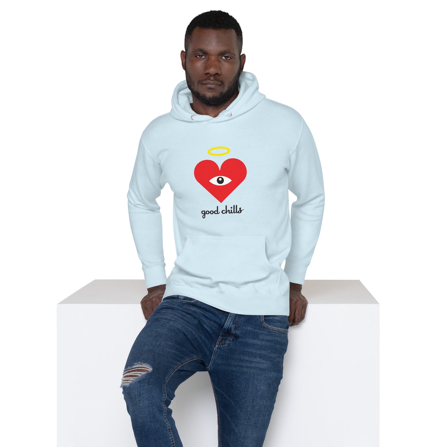 "good chills" Red Heart-Eye Unisex Hoodies