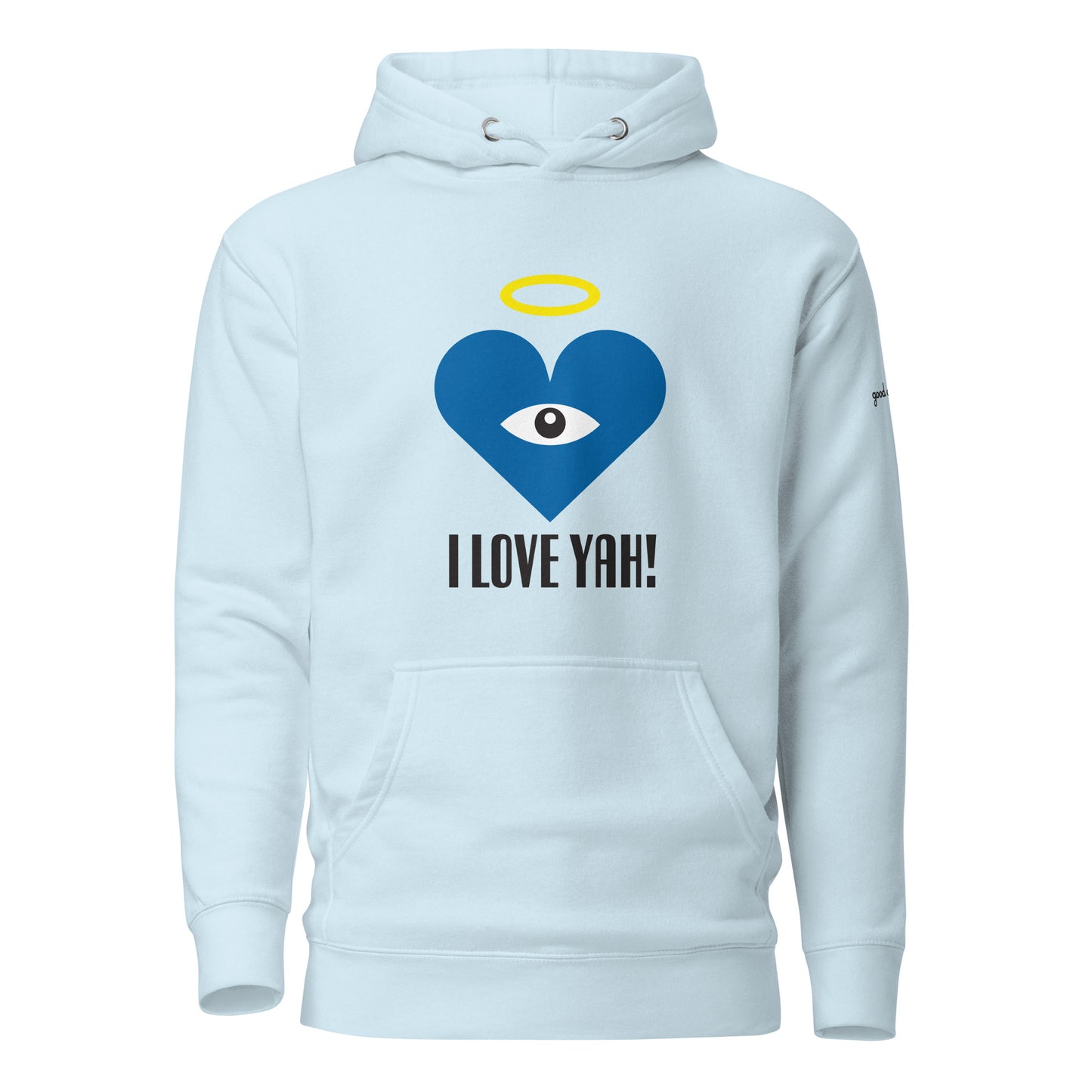 I LOVE YAH! Blue Heart-Eye Unisex Hoodies