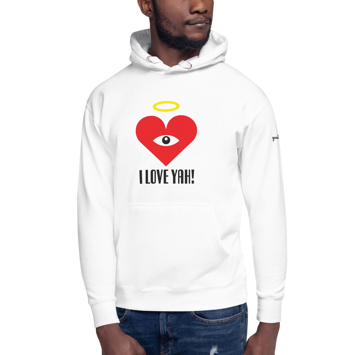 I LOVE YAH! Red Heart-Eye Unisex Hoodies