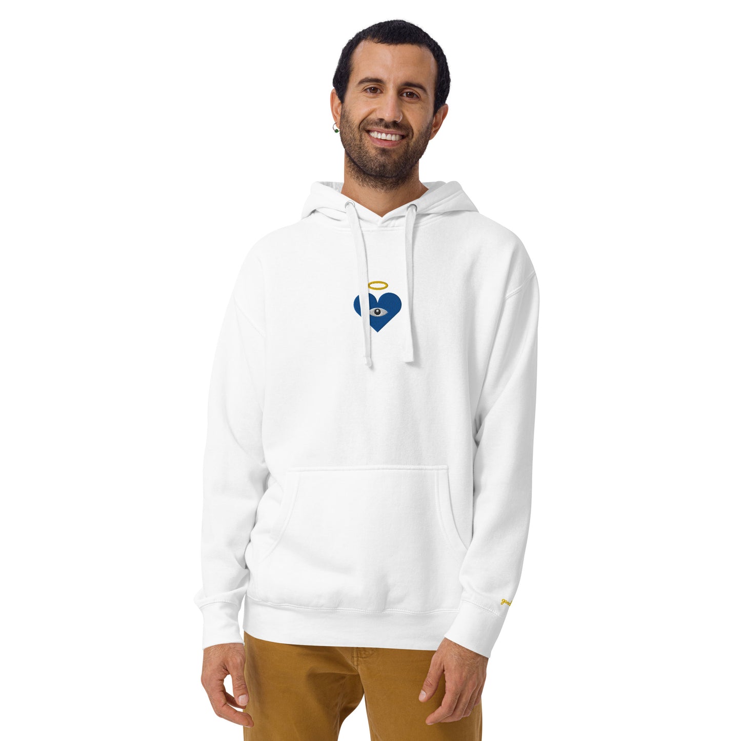 Blue Heart-Eye [Embroidered]  Unisex Hoodies