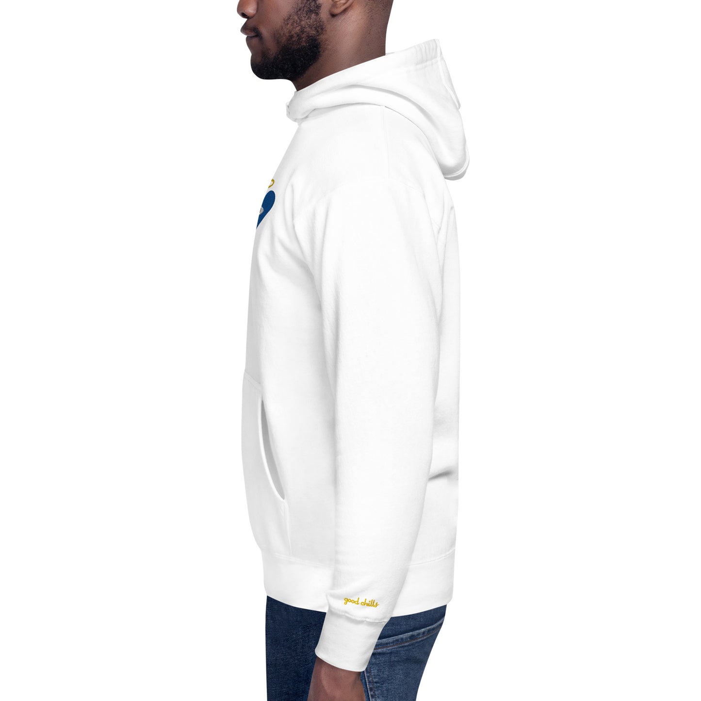 Blue Heart-Eye [Embroidered]  Unisex Hoodies